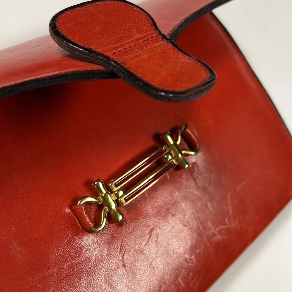 Griffon Red Leather Large Manicure Clutch Kit